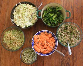 dishes of food on table